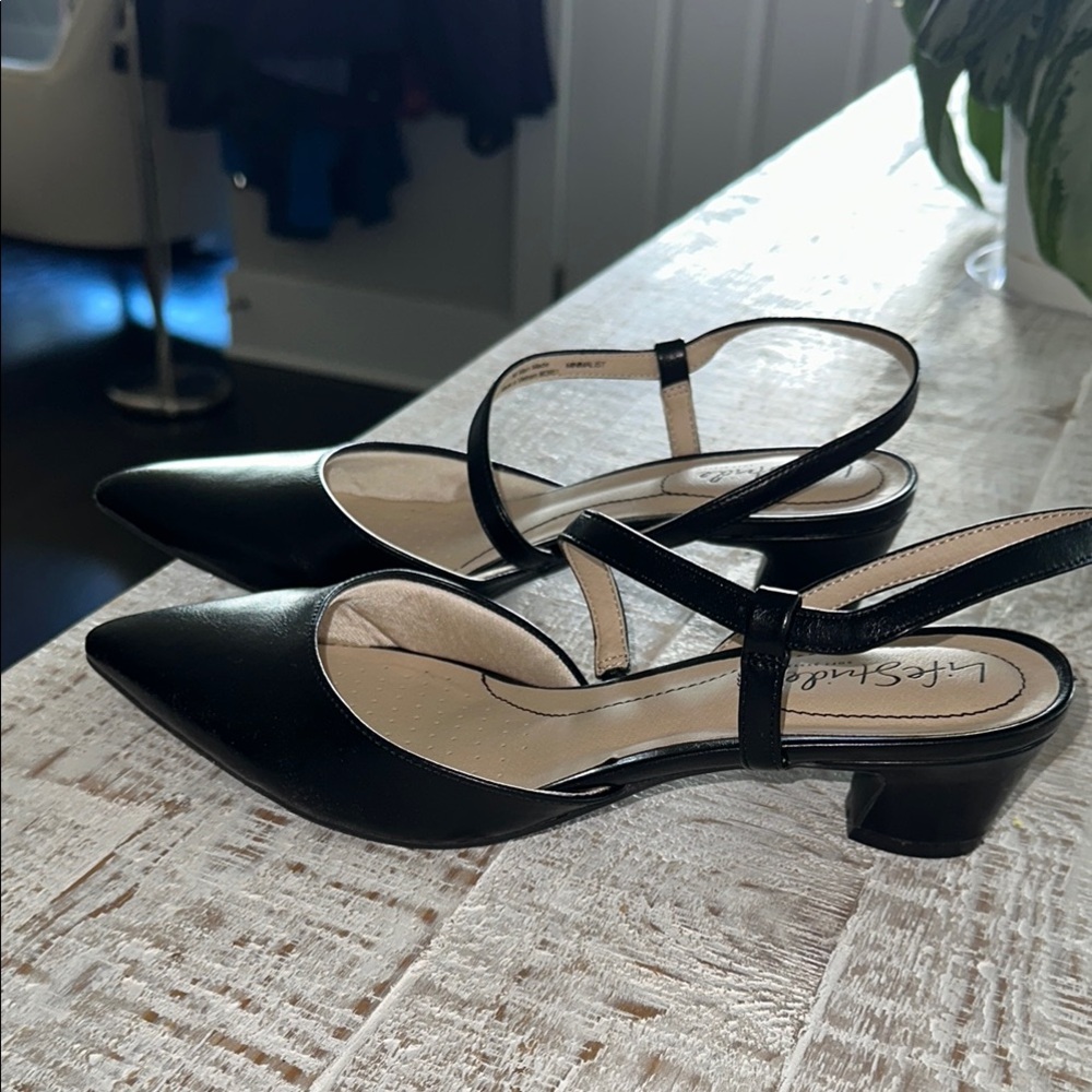 Black Pointed Toe Slingback Heels -Never Worn